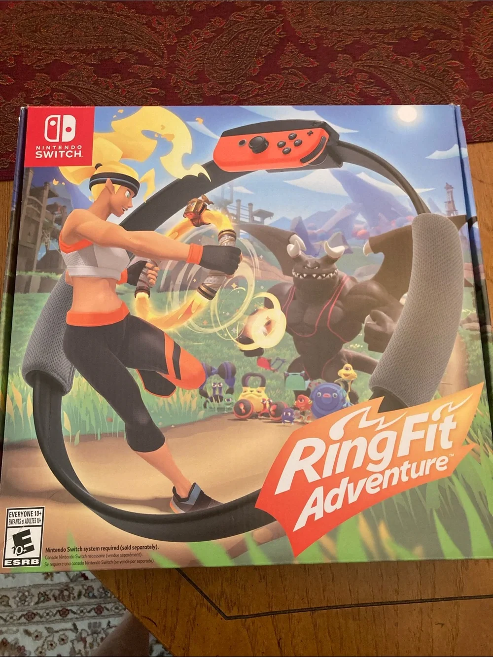 Nintendo Ring Fit Adventure - Red and Gray Fitness Game Box Art